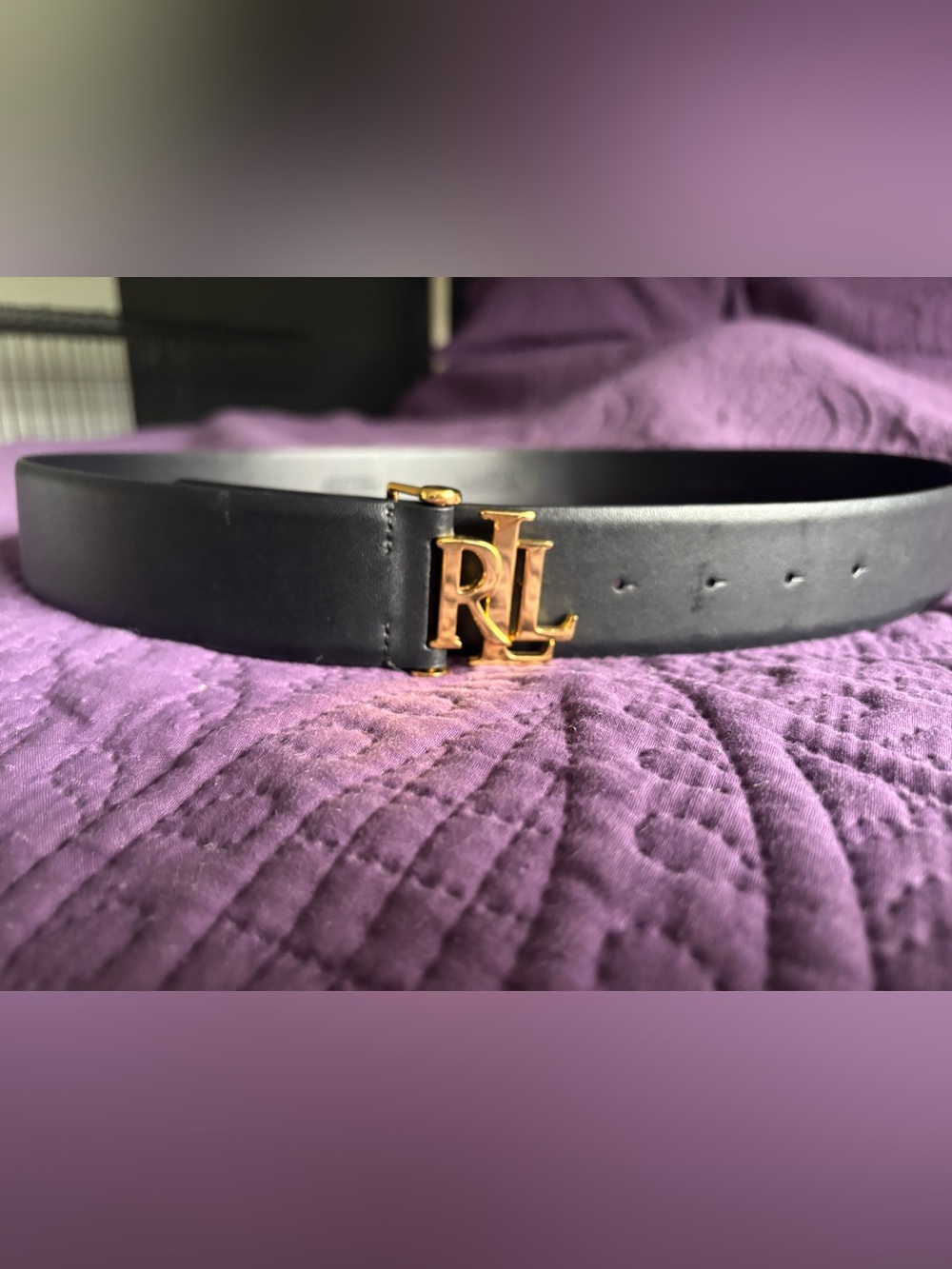 Ralph Lauren Black Leather Belt Size XL